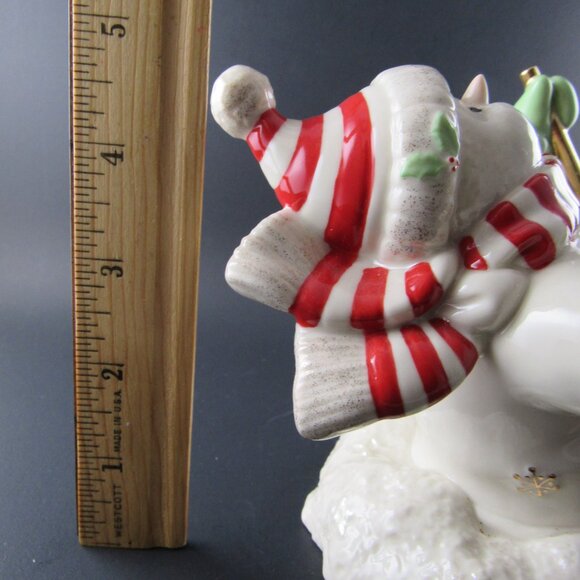 LENOX PORCELAIN SKIING CUTE SNOWMAN LARGE FIGURINE - Picture 12 of 12